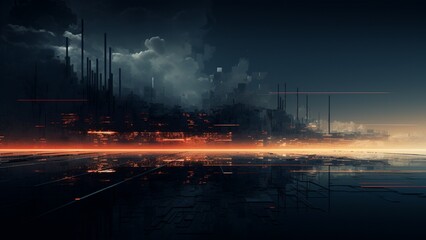 Wall Mural - time lapse of a city at night HD Background 1920*1080P