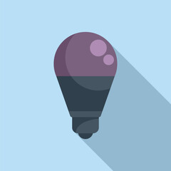 Poster - Purple led bulb icon flat vector. Color mobile half. Home remote inside