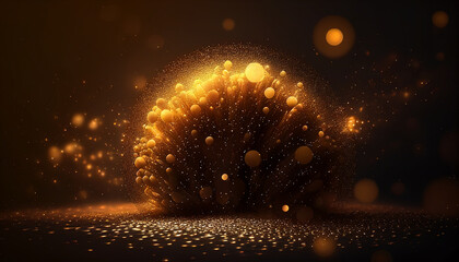 Wall Mural - Background of bokeh light and abstract gold glitter