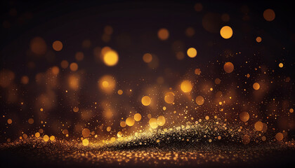 Wall Mural - Background of bokeh light and abstract gold glitter