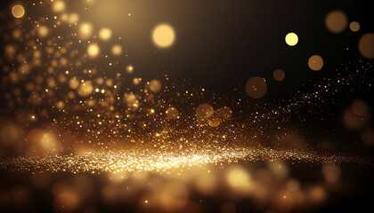 Wall Mural - Background of bokeh light and abstract gold glitter