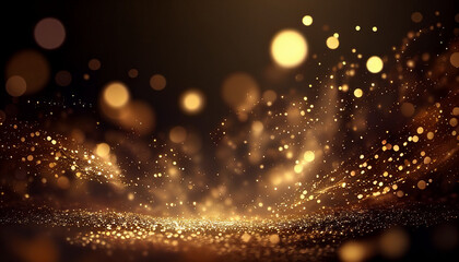Wall Mural - Background of bokeh light and abstract gold glitter