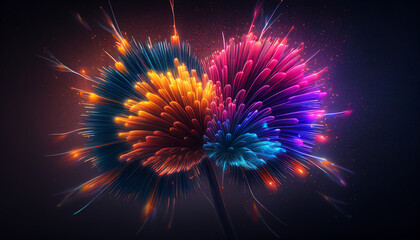 Wall Mural - vibrant background of fireworks 