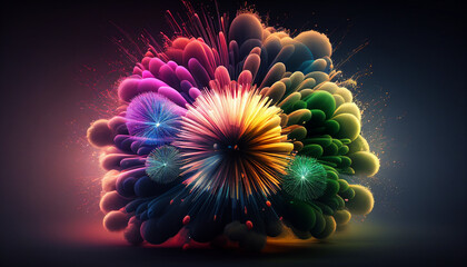 Wall Mural - vibrant background of fireworks 