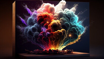 Wall Mural - vibrant background of fireworks 