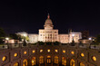 scenic historic capitol building in Austin, USA by night