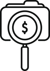 Wall Mural - Search folder money icon outline vector. Investment finance. Cash credit