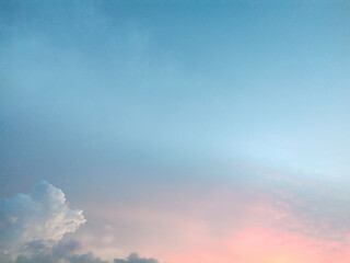 Wall Mural - Orange evening sky on a calm beach