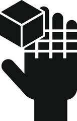Poster - Augmented reality hand control icon simple vector. Cyber device. Information vr
