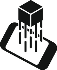 Poster - Augmented reality smart cube icon simple vector. Digital screen. 3d simulation