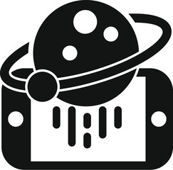 Poster - Augmented reality space planet icon simple vector. Game camera. Vr app