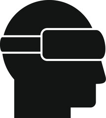 Canvas Print - Augmented reality digital headset icon simple vector. Man game. 360 simulation