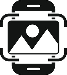 Poster - Augmented reality scan icon simple vector. Video focus. Digital tech