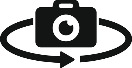 Poster - Augmented reality camera control icon simple vector. Future game. Tech scan code