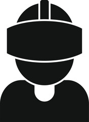 Poster - Tech headset control icon simple vector. Augmented reality. City game marker