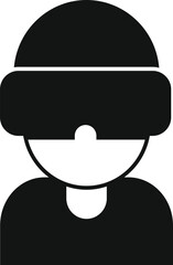 Poster - Boy vr headset game icon simple vector. Augmented reality. Digital screen