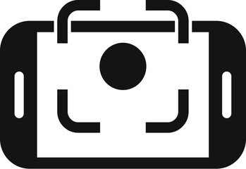Poster - Scan control reality icon simple vector. Smart future. Rotate scan marker