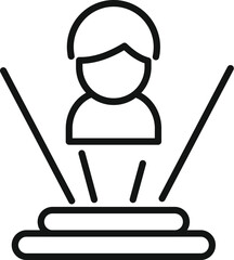 Poster - Augmented reality man face icon outline vector. Game scan. Rotate camera