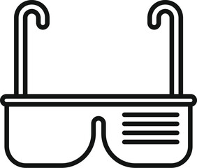 Sticker - Augmented reality glasses icon outline vector. Vr headset. Game digital