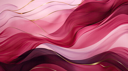 Wall Mural - Art painting in pink tones with golden splashes