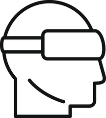 Poster - augmented reality digital headset icon outline vector. man game. 360 simulation