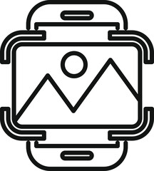 Canvas Print - Augmented reality scan icon outline vector. Video focus. Digital tech