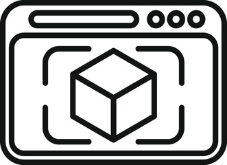 Poster - Augmented reality web interface icon outline vector. Digital display. Cube reality