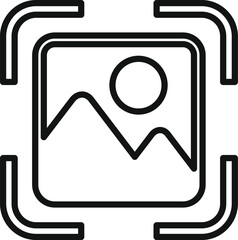 Poster - augmented reality scan control icon outline vector. game digital. review cyber data