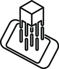 Poster - Augmented reality smart cube icon outline vector. Digital screen. 3d simulation