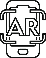 Poster - ar phone control icon outline vector. augmented reality. scan digital screen