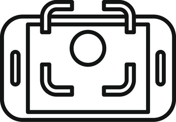 Poster - scan control reality icon outline vector. smart future. rotate scan marker