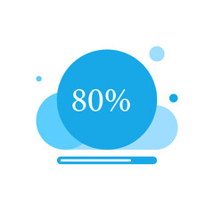 Aufkleber - uploading to cloud, progress bar concept illustration flat design vector. modern graphic element for landing page ui, infographic, icon