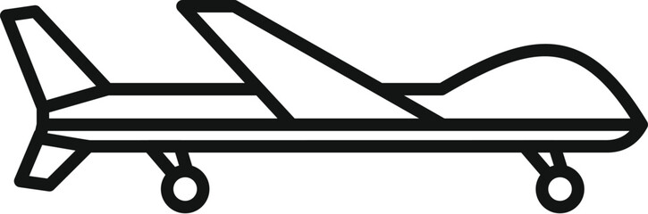 Poster - Military drone icon outline vector. AI spy video control. Land map vehicle