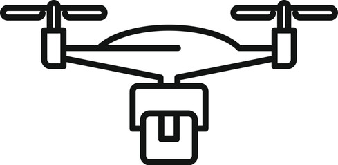 Poster - Parcel drone control icon flat vector. Map land view. Network reality