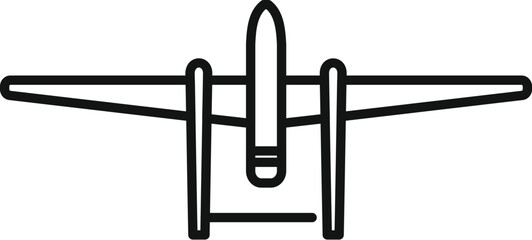 Poster - Drone top view icon outline vector. Ai remote control. Map tech land