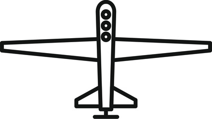 Poster - Plastic drone view icon outline vector. Aerial secure. Video spy ai