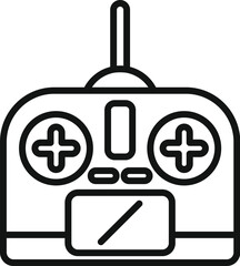 Sticker - Modern drone control joystick icon outline vector. Aerial smart secure. Aircraft spy