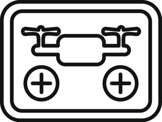 Poster - Tablet drone control icon outline vector. Network spy. Digital map tech