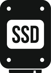 Poster - laptop repair ssd disk icon simple vector. button service. mobile data system