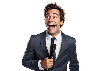 Wall Mural - Funny actor, presenter or stand-up comedian, cut out