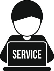 Poster - remote laptop service man icon simple vector. broken repair. computer broken