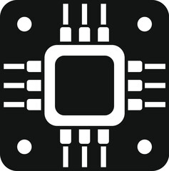 Poster - laptop processor icon simple vector. button tool wrench. admin fan
