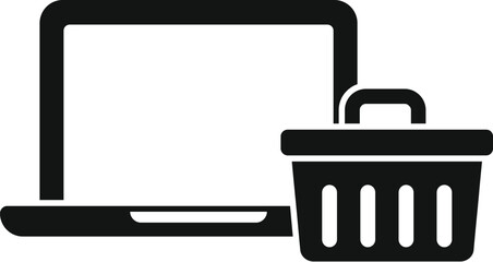Poster - laptop brand upgrade icon simple vector. button tool. pc digital fan
