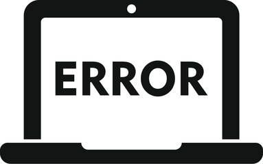 Sticker - Laptop software error icon simple vector. Button tool. Support system