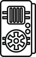 Poster - video drive laptop icon outline vector. service button tool. digital desktop