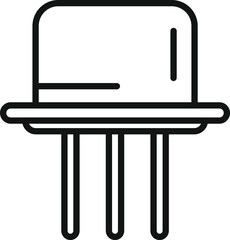 Poster - laptop repair condenser icon outline vector. support service. data button