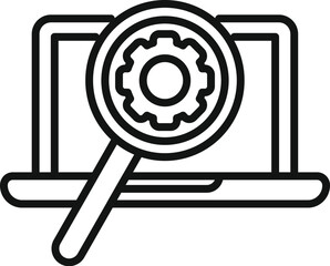 Poster - search laptop service icon outline vector. recovery tool. backup upgrade