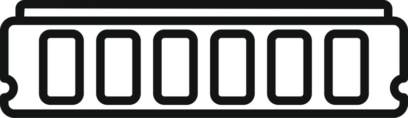 Poster - laptop ram fix icon outline vector. button tool. update error backup