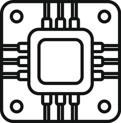 Poster - laptop processor icon outline vector. button tool wrench. admin fan