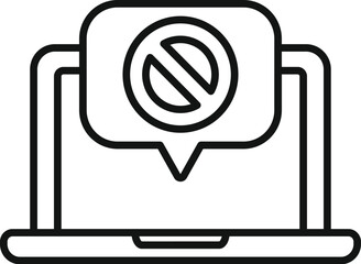 Poster - broken message laptop icon outline vector. update brand. digital repair brand